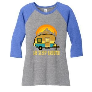 Sunset Holiday We Sleep Around RV Camping Gift Women's Tri-Blend 3/4-Sleeve Raglan Shirt