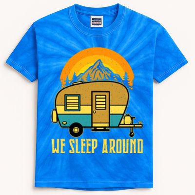 Sunset Holiday We Sleep Around RV Camping Gift Kids Tie-Dye T-Shirt