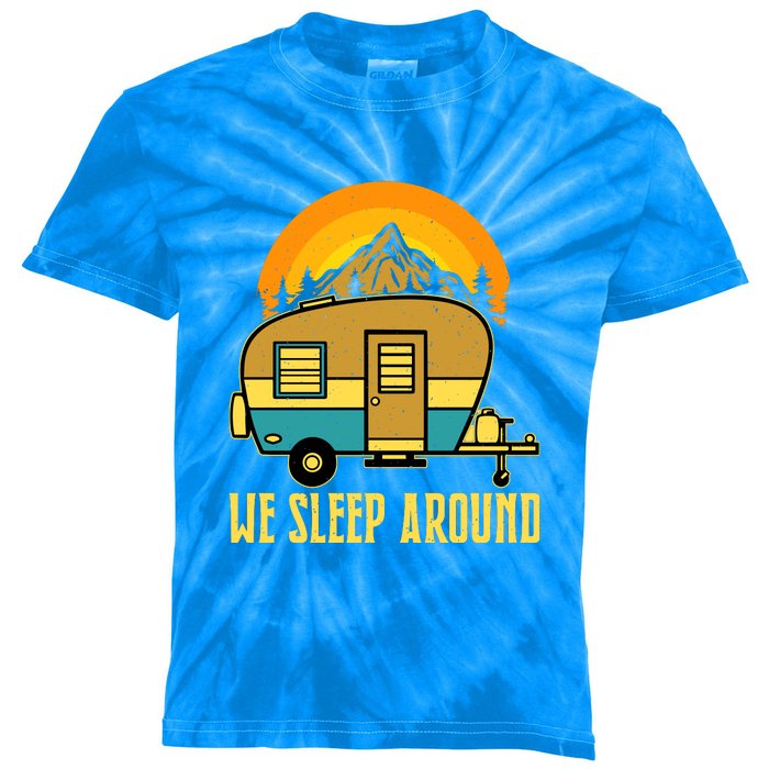 Sunset Holiday We Sleep Around RV Camping Gift Kids Tie-Dye T-Shirt