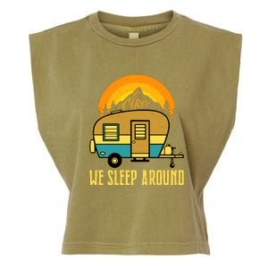 Sunset Holiday We Sleep Around RV Camping Gift Garment-Dyed Women's Muscle Tee