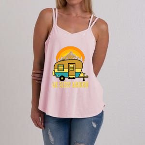 Sunset Holiday We Sleep Around RV Camping Gift Women's Strappy Tank