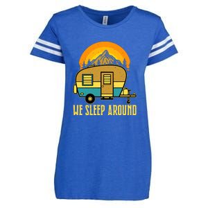 Sunset Holiday We Sleep Around RV Camping Gift Enza Ladies Jersey Football T-Shirt