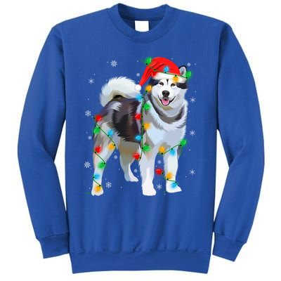 Santa Hat Xmas Lighting Siberian Husky Christmas Gift Sweatshirt