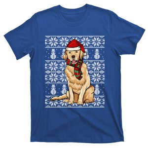 Santa Hat Xmas Golden Retriever Ugly Christmas Gift T-Shirt