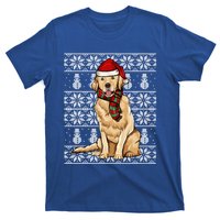 Santa Hat Xmas Golden Retriever Ugly Christmas Gift T-Shirt