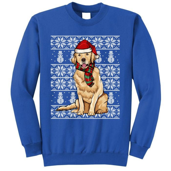 Santa Hat Xmas Golden Retriever Ugly Christmas Gift Tall Sweatshirt