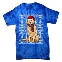 Santa Hat Xmas Golden Retriever Ugly Christmas Gift Tie-Dye T-Shirt