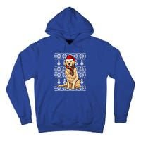 Santa Hat Xmas Golden Retriever Ugly Christmas Gift Tall Hoodie