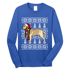 Santa Hat Xmas Yellow Labrador Retriever Ugly Christmas Meaningful Gift Long Sleeve Shirt