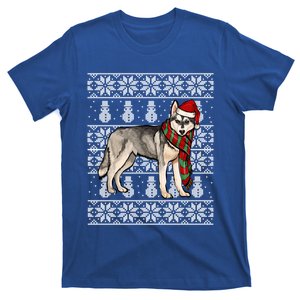 Santa Hat Xmas Siberian Husky Ugly Christmas Cute Gift T-Shirt