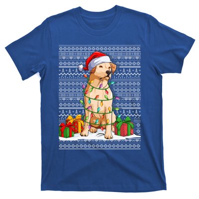 Santa Hat Xmas Yellow Labrador Retriever Ugly Christmas Gift T-Shirt