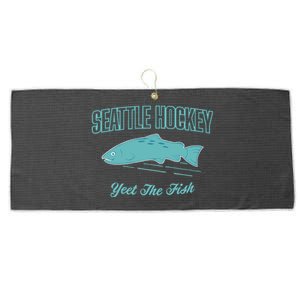 Seattle Hockey Yeet The Fish Large Microfiber Waffle Golf Towel