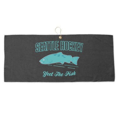 Seattle Hockey Yeet The Fish Large Microfiber Waffle Golf Towel