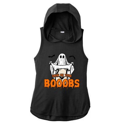 Show He Your Booobs Ladies PosiCharge Tri-Blend Wicking Draft Hoodie Tank