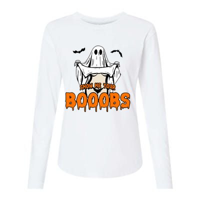 Show He Your Booobs Womens Cotton Relaxed Long Sleeve T-Shirt