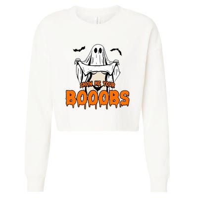 Show He Your Booobs Cropped Pullover Crew