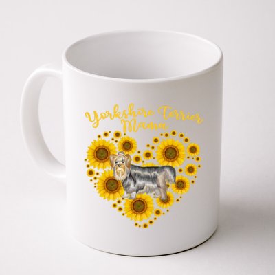 Sunflower Heart Yorkshire Terrier Mama Funny Mothers Day Gift Coffee Mug