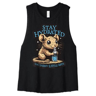 Stay Hydrated You Thirsty Little Rats Women's Racerback Cropped Tank