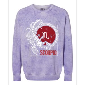 Scorpion Horoscope Zodiac Sign Born October November Gift Colorblast Crewneck Sweatshirt