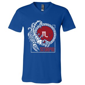 Scorpion Horoscope Zodiac Sign Born October November Gift V-Neck T-Shirt