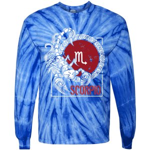 Scorpion Horoscope Zodiac Sign Born October November Gift Tie-Dye Long Sleeve Shirt