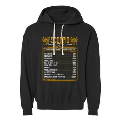 Scorpio Horoscope Zodiac Facts Traits Rules Astrological Gift Garment-Dyed Fleece Hoodie