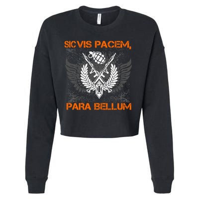 Si Vis Pacem Para Bellum Peace War Cropped Pullover Crew