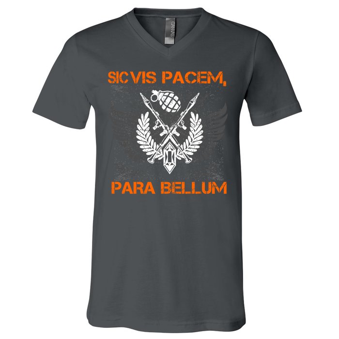 Si Vis Pacem Para Bellum Peace War V-Neck T-Shirt