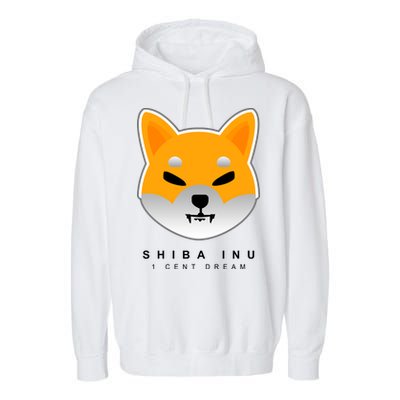 Shiba Inu 1 Cent Dream Crypto Trading Garment-Dyed Fleece Hoodie
