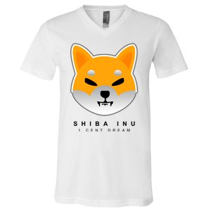 Shiba Inu 1 Cent Dream Crypto Trading V-Neck T-Shirt