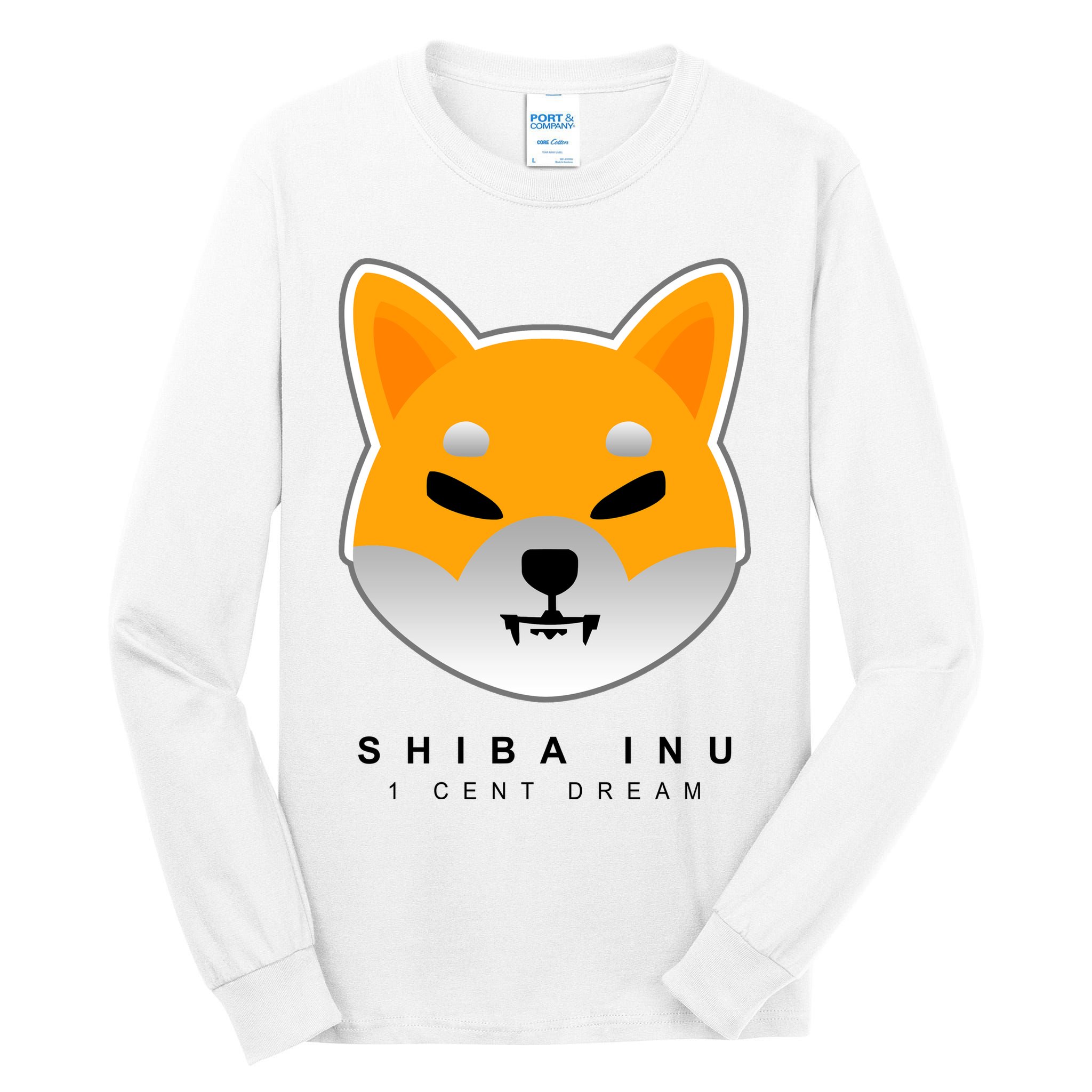 Shiba Inu 1 Cent Dream Crypto Trading Tall Long Sleeve T-Shirt