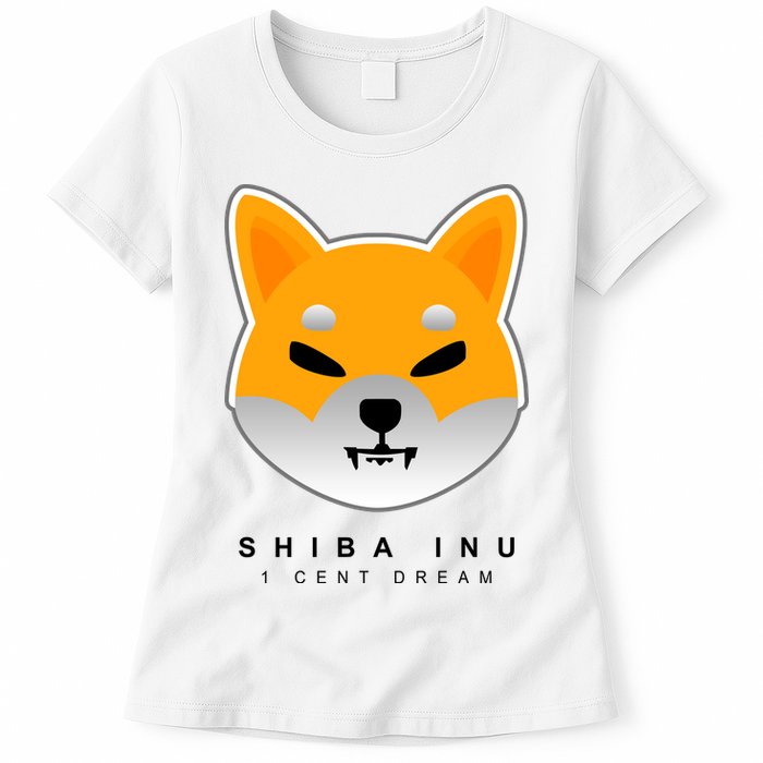 Shiba Inu 1 Cent Dream Crypto Trading Womens T-Shirt