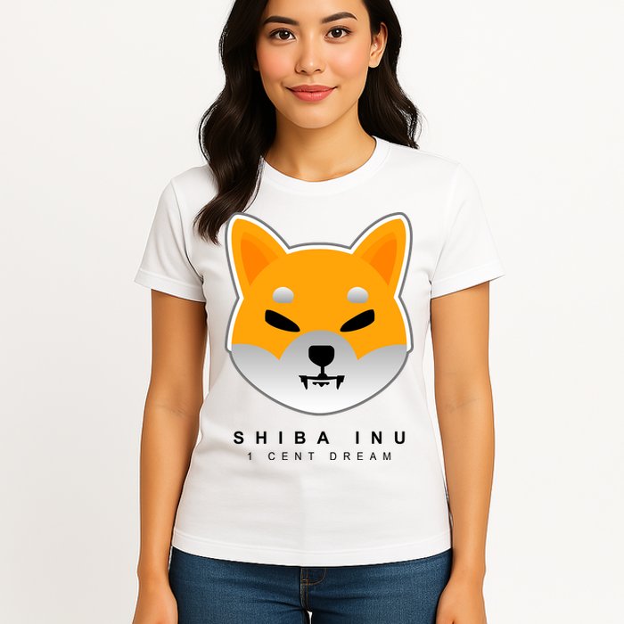 Shiba Inu 1 Cent Dream Crypto Trading Womens T-Shirt