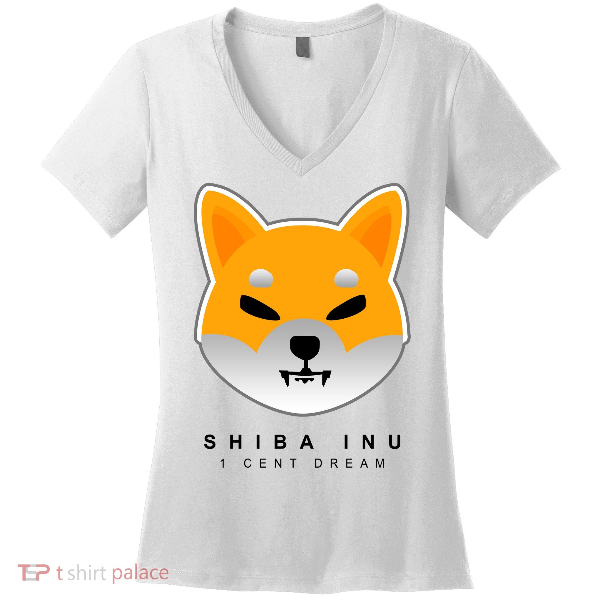 Shiba Inu 1 Cent Dream Crypto Trading Women's V-Neck T-Shirt