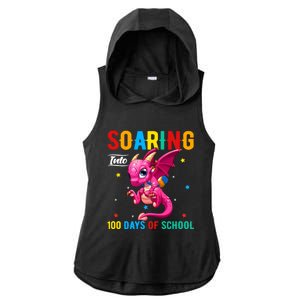 Soaring Into 100 Days Of School Dragon 100 Days Smarter Gift Ladies PosiCharge Tri-Blend Wicking Draft Hoodie Tank