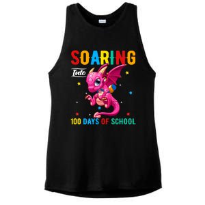 Soaring Into 100 Days Of School Dragon 100 Days Smarter Gift Ladies PosiCharge Tri-Blend Wicking Tank