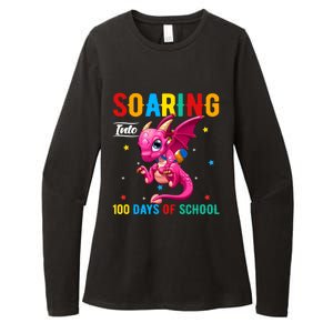 Soaring Into 100 Days Of School Dragon 100 Days Smarter Gift Womens CVC Long Sleeve Shirt