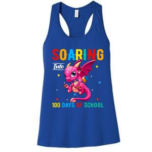 Soaring Into 100 Days Of School Dragon 100 Days Smarter Gift Women's Racerback Tank