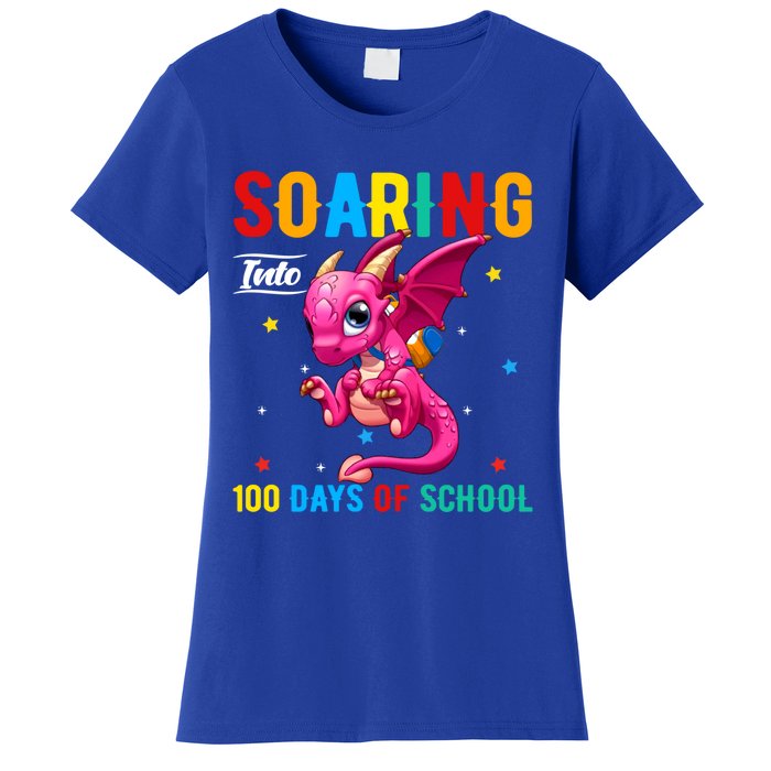 Soaring Into 100 Days Of School Dragon 100 Days Smarter Gift Women's T-Shirt