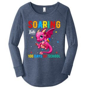 Soaring Into 100 Days Of School Dragon 100 Days Smarter Gift Women's Perfect Tri Tunic Long Sleeve Shirt