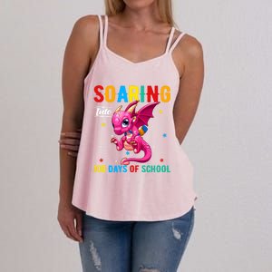 Soaring Into 100 Days Of School Dragon 100 Days Smarter Gift Women's Strappy Tank