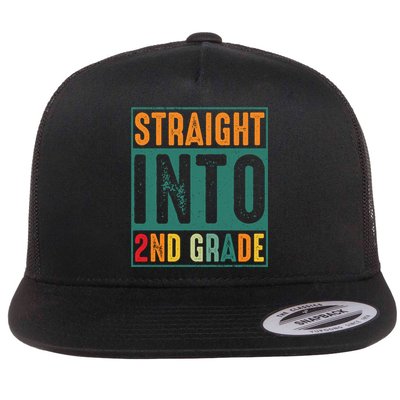 Straight Into 2Nd Grade Retro Vintage Team Second Grade Gift Flatbill Hat