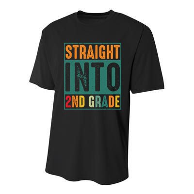 Straight Into 2Nd Grade Retro Vintage Team Second Grade Gift Youth Performance Sprint T-Shirt