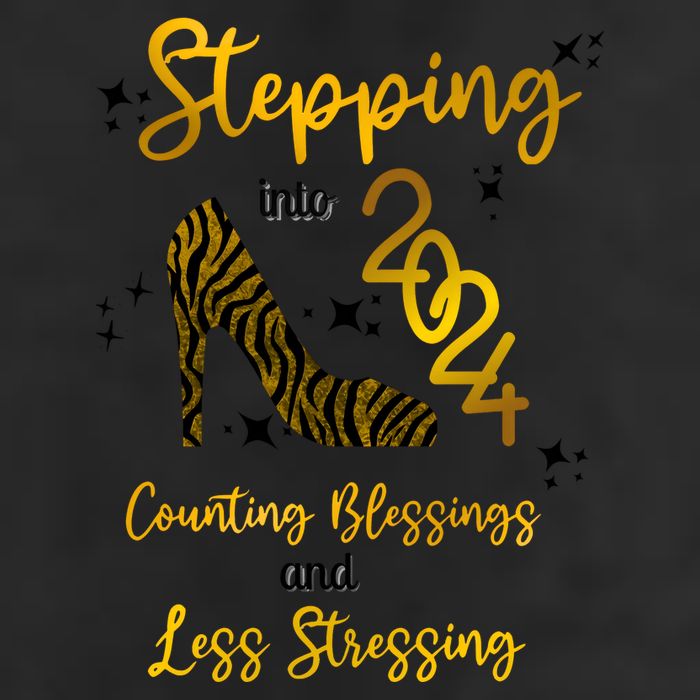 Stepping Into 2024 Counting Blessings And Less Stressing 7 Panel Mesh Trucker Snapback Hat