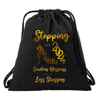 Stepping Into 2024 Counting Blessings And Less Stressing Drawstring Bag