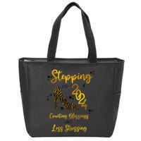 Stepping Into 2024 Counting Blessings And Less Stressing Zip Tote Bag
