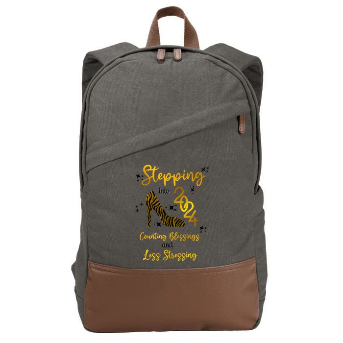 Stepping Into 2024 Counting Blessings And Less Stressing Cotton Canvas Backpack