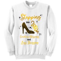 Stepping Into 2024 Counting Blessings And Less Stressing Sweatshirt