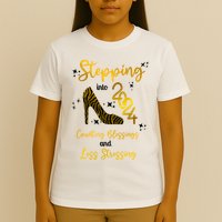 Stepping Into 2024 Counting Blessings And Less Stressing T-Shirt