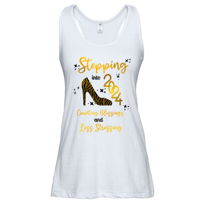 Stepping Into 2024 Counting Blessings And Less Stressing Ladies Essential Flowy Tank